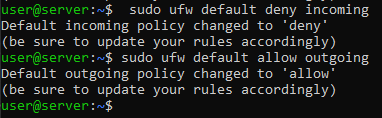 Initial firewall settings